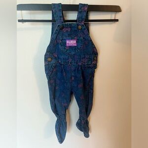 Vintage Oshkosh B’Gosh blue 100% cotton footed overalls